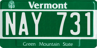 VT license plate NAY731
