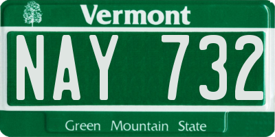VT license plate NAY732