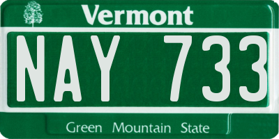 VT license plate NAY733