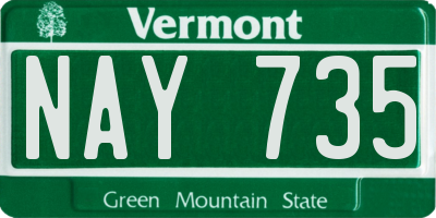 VT license plate NAY735