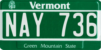 VT license plate NAY736