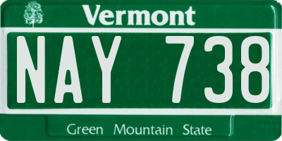 VT license plate NAY738