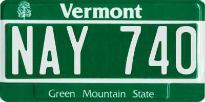 VT license plate NAY740