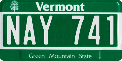 VT license plate NAY741