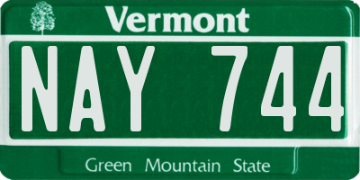 VT license plate NAY744