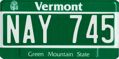 VT license plate NAY745