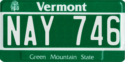 VT license plate NAY746