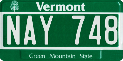 VT license plate NAY748