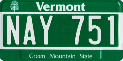 VT license plate NAY751