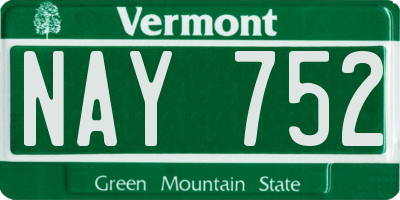 VT license plate NAY752