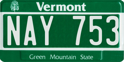 VT license plate NAY753