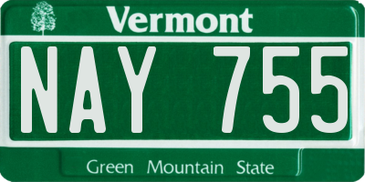 VT license plate NAY755