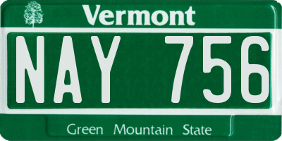 VT license plate NAY756