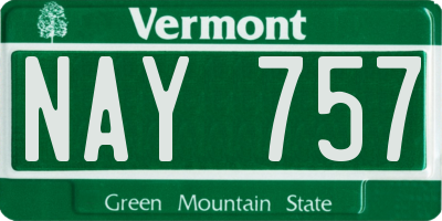VT license plate NAY757