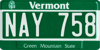VT license plate NAY758
