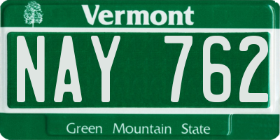 VT license plate NAY762