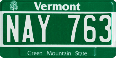 VT license plate NAY763