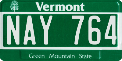 VT license plate NAY764