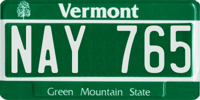 VT license plate NAY765