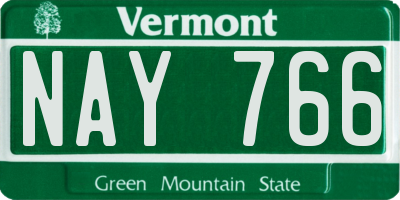 VT license plate NAY766