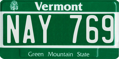 VT license plate NAY769