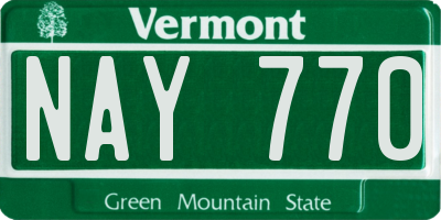VT license plate NAY770