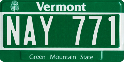 VT license plate NAY771