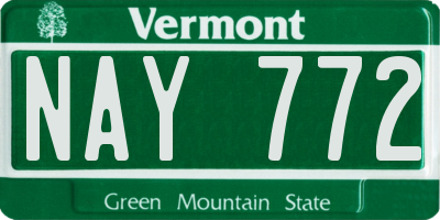 VT license plate NAY772