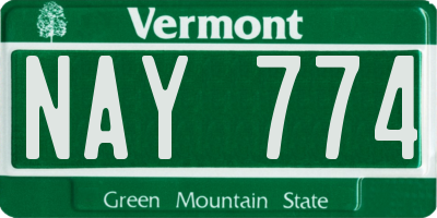VT license plate NAY774