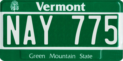 VT license plate NAY775