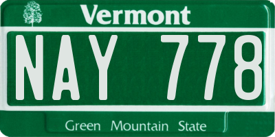 VT license plate NAY778