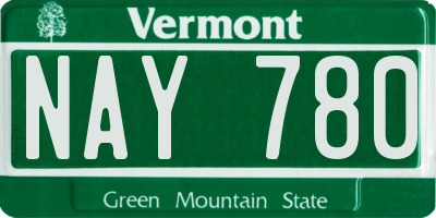 VT license plate NAY780