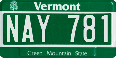 VT license plate NAY781