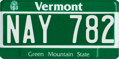 VT license plate NAY782