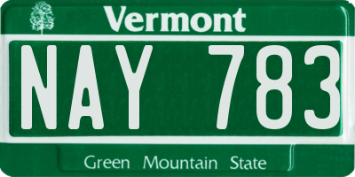 VT license plate NAY783