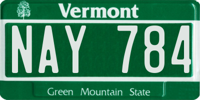 VT license plate NAY784