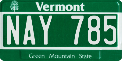 VT license plate NAY785