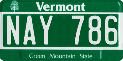 VT license plate NAY786