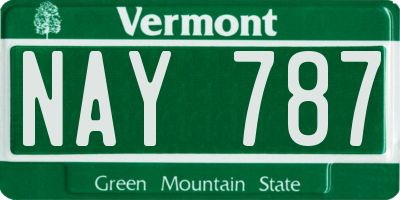 VT license plate NAY787