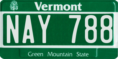 VT license plate NAY788