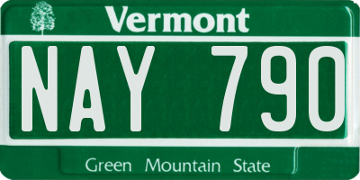 VT license plate NAY790