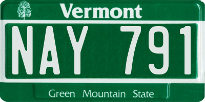 VT license plate NAY791