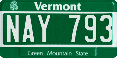 VT license plate NAY793