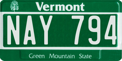 VT license plate NAY794