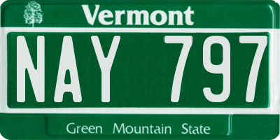 VT license plate NAY797
