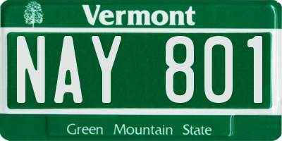 VT license plate NAY801
