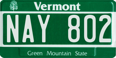 VT license plate NAY802