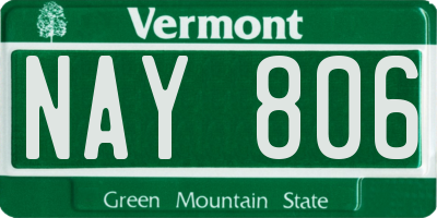 VT license plate NAY806