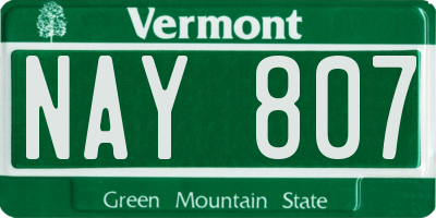 VT license plate NAY807