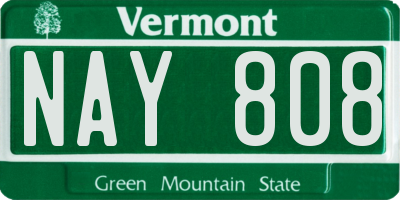 VT license plate NAY808